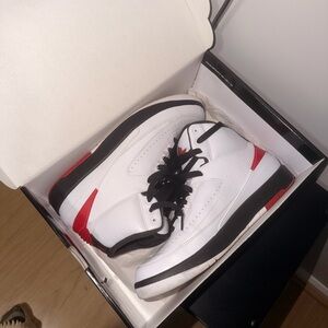 Jordan Air 2 Retro White and Black with Red Accents